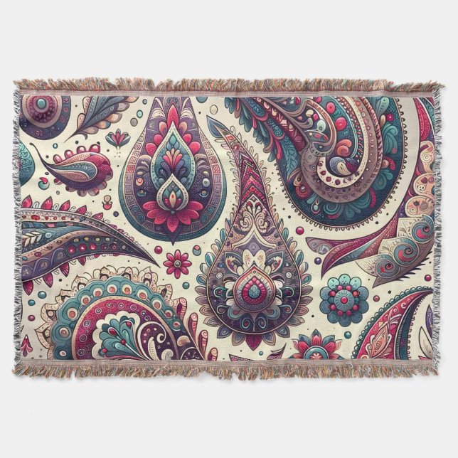 Couverture Motif Arrière - plan Paisley (Devant)