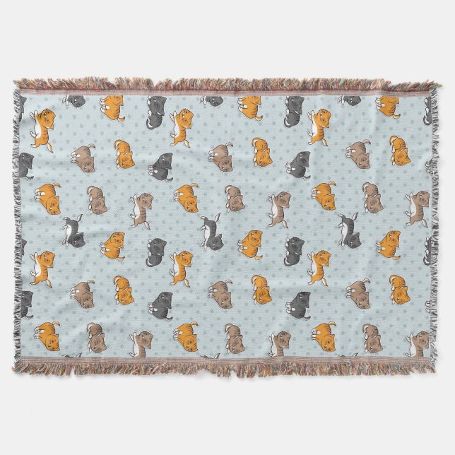 Couverture motif avec les chats drôles (Devant)
