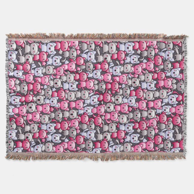 Couverture motif avec les chats mignons 2 de griffonnage de (Devant)