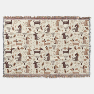 Couverture motif avec les chiens mignons