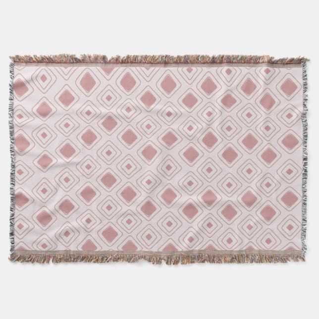 Couverture Motif aztèque géométrique tribal Rose Boho Dusty (Devant)