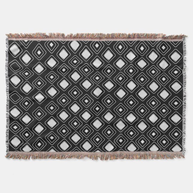 Couverture Motif Aztèque tribal noir Boho (Devant)