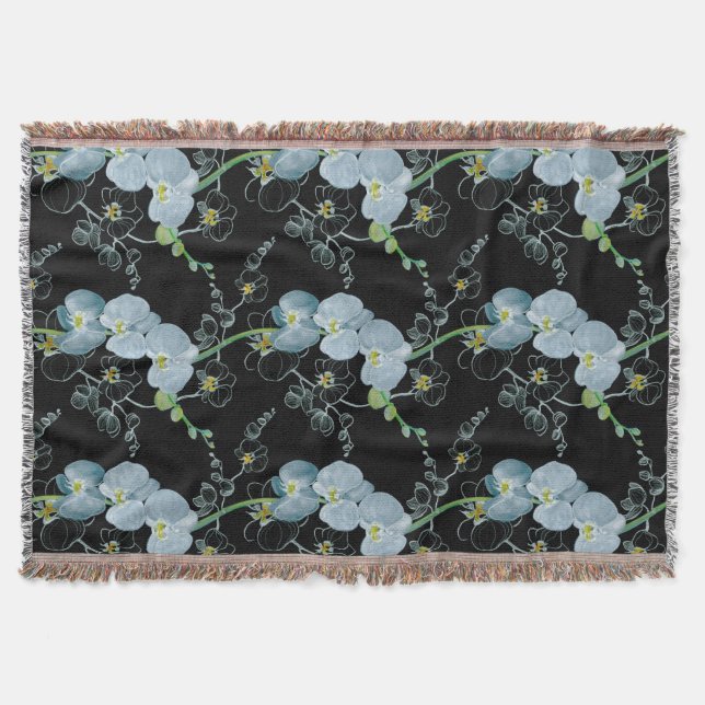 Couverture Motif blanc d'orchidées d'aquarelle (Devant)