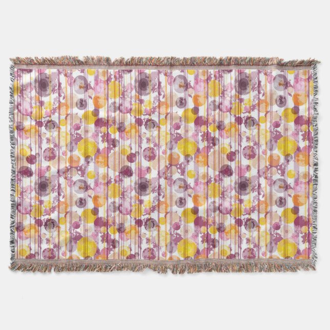 Couverture Motif blanc rayé tacheté (Devant)