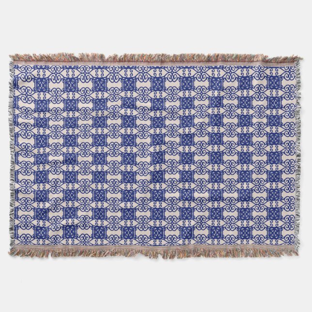 Couverture Motif bleu et beige élégant (Devant)