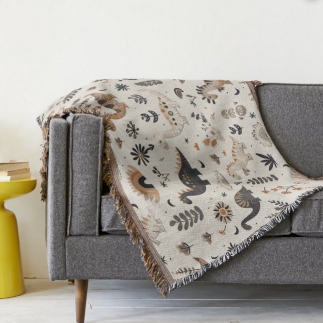 Couverture Motif Boho Jungle Dinosaur (Créateur téléchargé)