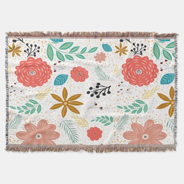 Couverture Motif botanique floral moderne blanc (Devant)