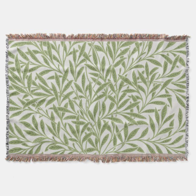 Couverture Motif botanique floral vert de William Morris (Devant)