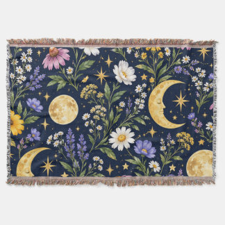 Couverture Motif botanique sans couture de Lune Céleste & Fle