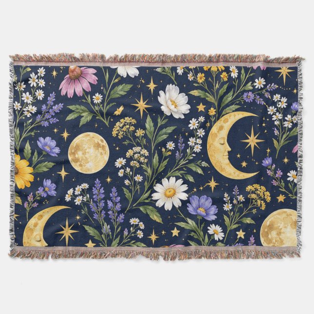 Couverture Motif botanique sans couture de Lune Céleste & Fle (Devant)
