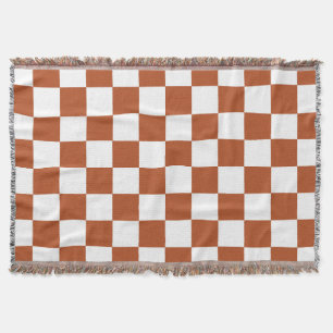 Couverture Motif Brown blanc À damiers chèque