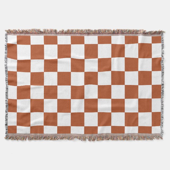Couverture Motif Brown blanc À damiers chèque (Devant)