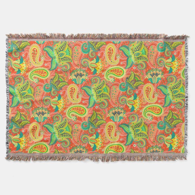 Couverture Motif cachemire coloré (Devant)