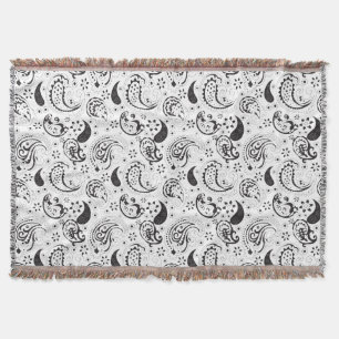 Couverture Motif cachemire noir et blanc – Élégante œuvre d'a