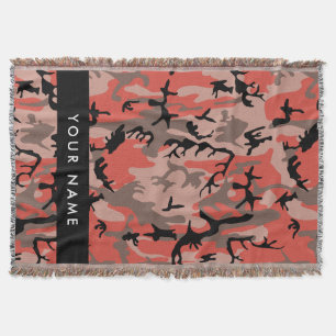 Couverture Motif camouflage rouge et marron Personnalisez vot
