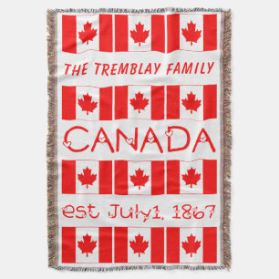 Couverture Motif canadien de la feuille d'érable rouge Fête d