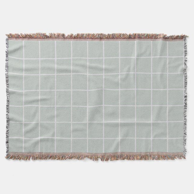 Couverture Motif Carré gris et blanc cassé (Devant)
