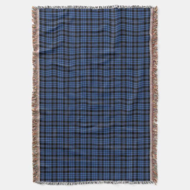 Couverture Motif carreaux tartan bleu classique (devant Vertical)