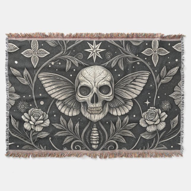 Couverture Motif céleste floral crâne gothique (1) (Devant)