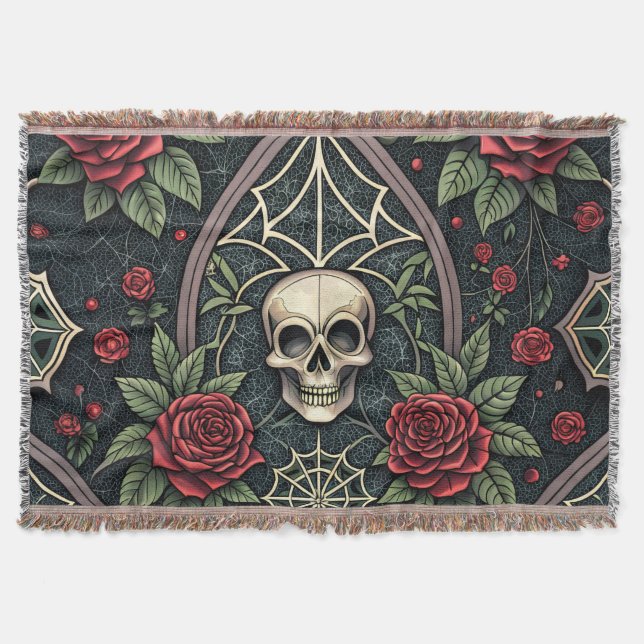 Couverture Motif céleste floral crâne gothique (3) (Devant)