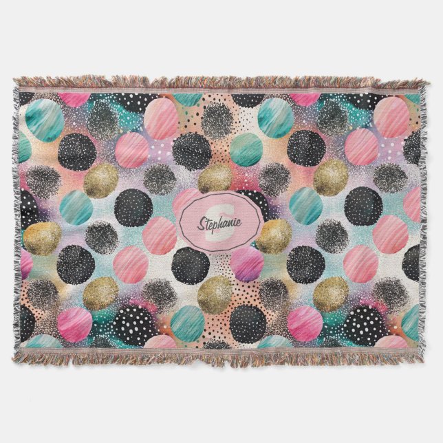 Couverture Motif Cercle Abstrait - avec Parties scintillant e (Devant)