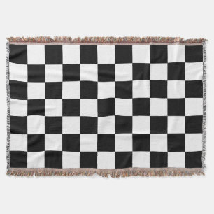 Couverture Motif Checkered noir et blanc de damier