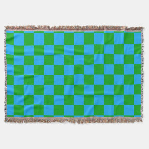 Couverture Motif chèque À damiers bleu vert