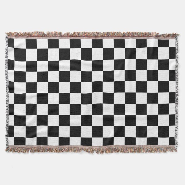 Couverture Motif chèque À damiers noir blanc (Devant)