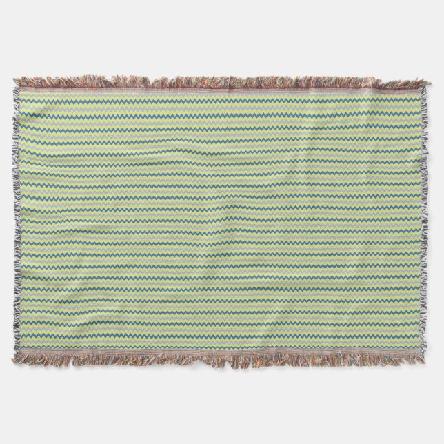 Couverture Motif Chevron zigzag dans les couleurs bleu vert (Devant)
