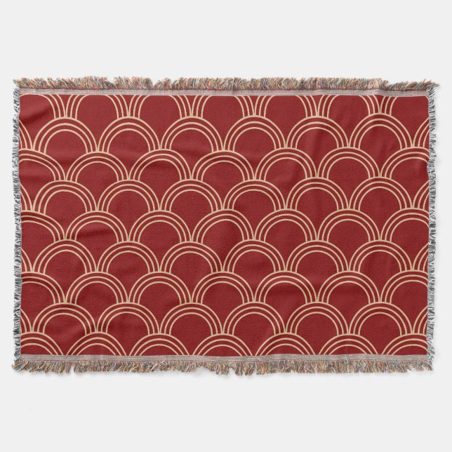 Couverture Motif chinois traditionnel rouge et or (Devant)