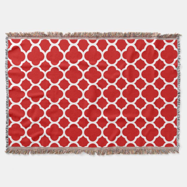 Couverture Motif classique et élégant Quatrefeuille rouge (Devant)