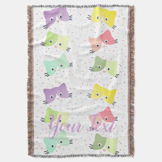 Couverture Motif coloré Happy Kittens (devant Vertical)