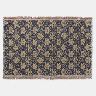Couverture Motif damassé ébène et or