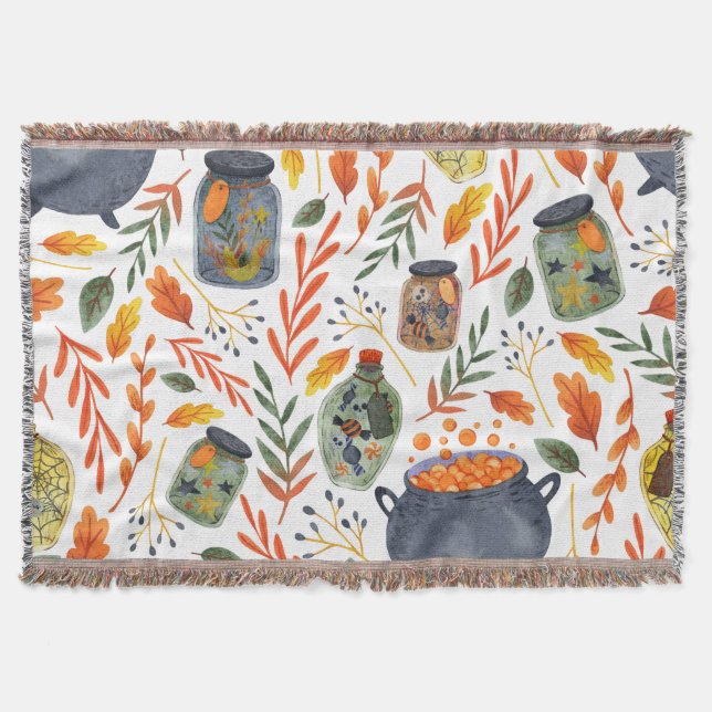 Couverture Motif d'aquarelle avec feuillage d'automne. (Devant)