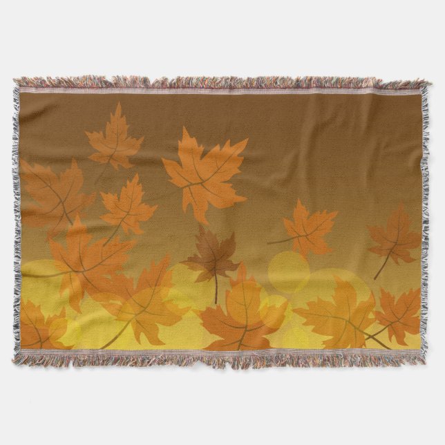 Couverture Motif d'automne avec feuilles d'érable en chute et (Devant)