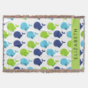 Couverture Motif De Baleines, Beaux Baleines, Votre Nom