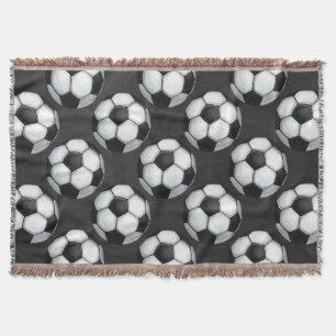 Couverture Motif de balle de football noir et blanc