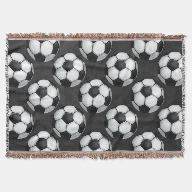 Couverture Motif de balle de football noir et blanc (Devant)