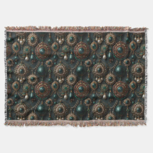 Couverture Motif de bijoux de luxe vintage émeraude et perle