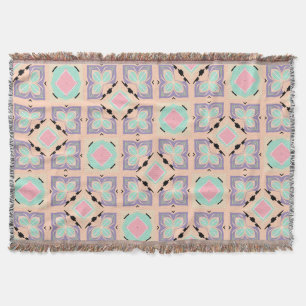 Couverture Motif de carrelage géométrique pastel   Rose Menth