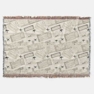 Couverture Motif de carte d'embarquement vintage pour les voy