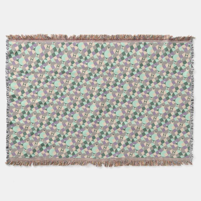 Couverture Motif de cercle abstrait vert beige Lève-couvertur (Devant)