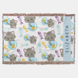 Couverture Motif De Chats, Chats Mignons, Chatons, Votre Nom
