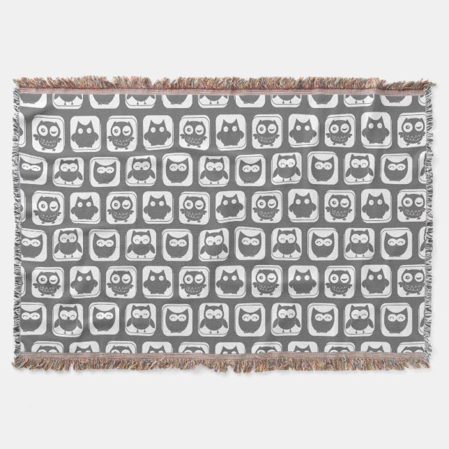 Couverture Motif de chou gris et blanc (Devant)