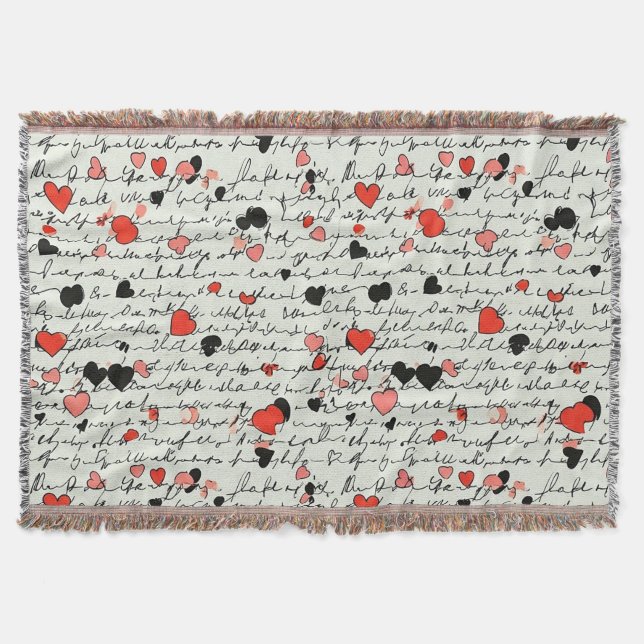Couverture Motif de cœur moderne avec arrière-plan en écritur (Devant)