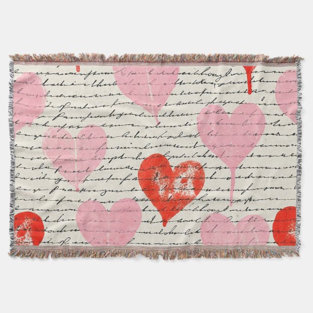 Couverture Motif de cœur moderne avec arrière-plan en script  (Devant)