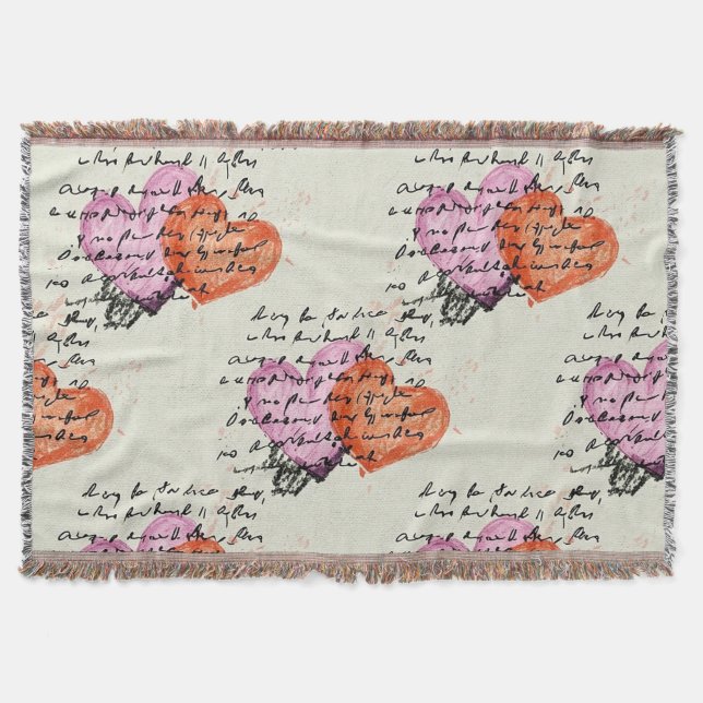 Couverture Motif de cœur moderne avec fond de script (12) (Devant)