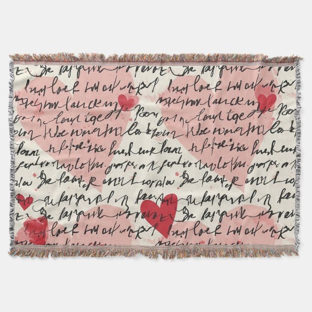 Couverture Motif de cœur moderne avec fond de script (14) (Devant)