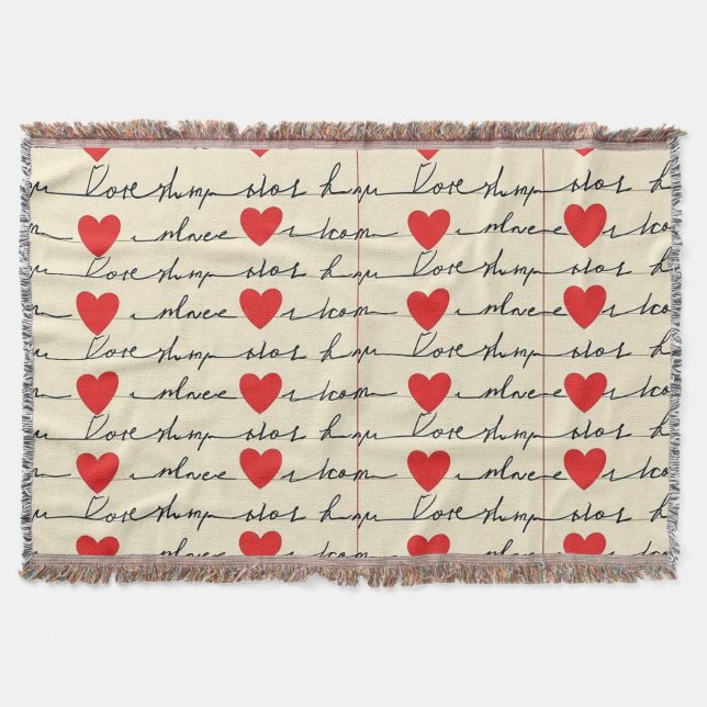 Couverture Motif de cœur moderne avec fond de script (20) (Devant)