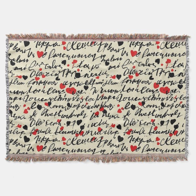 Couverture Motif de cœur moderne avec fond de script (6) (Devant)